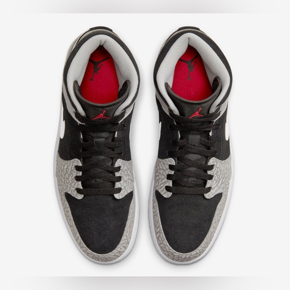 Nike Air Jordan 1 Mid SE Elephant Toe Black Grey Shoes DM1200-016 Men's Size 10 - Picture 2 of 6